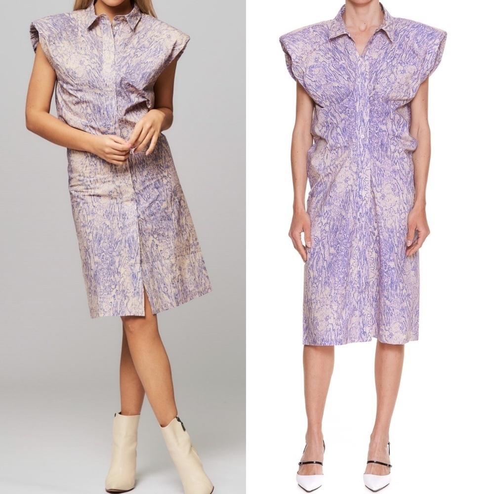 Nwt Remain Birger Christensen Purple Marika Dress Shoulder Pads Size 4 Designer